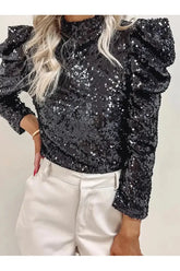 Black Sequin Glam top